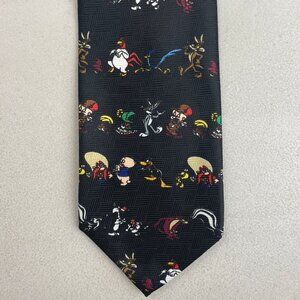 Vintage Looney Tunes Tie 1990s Novelty Cartoon Characters Necktie
